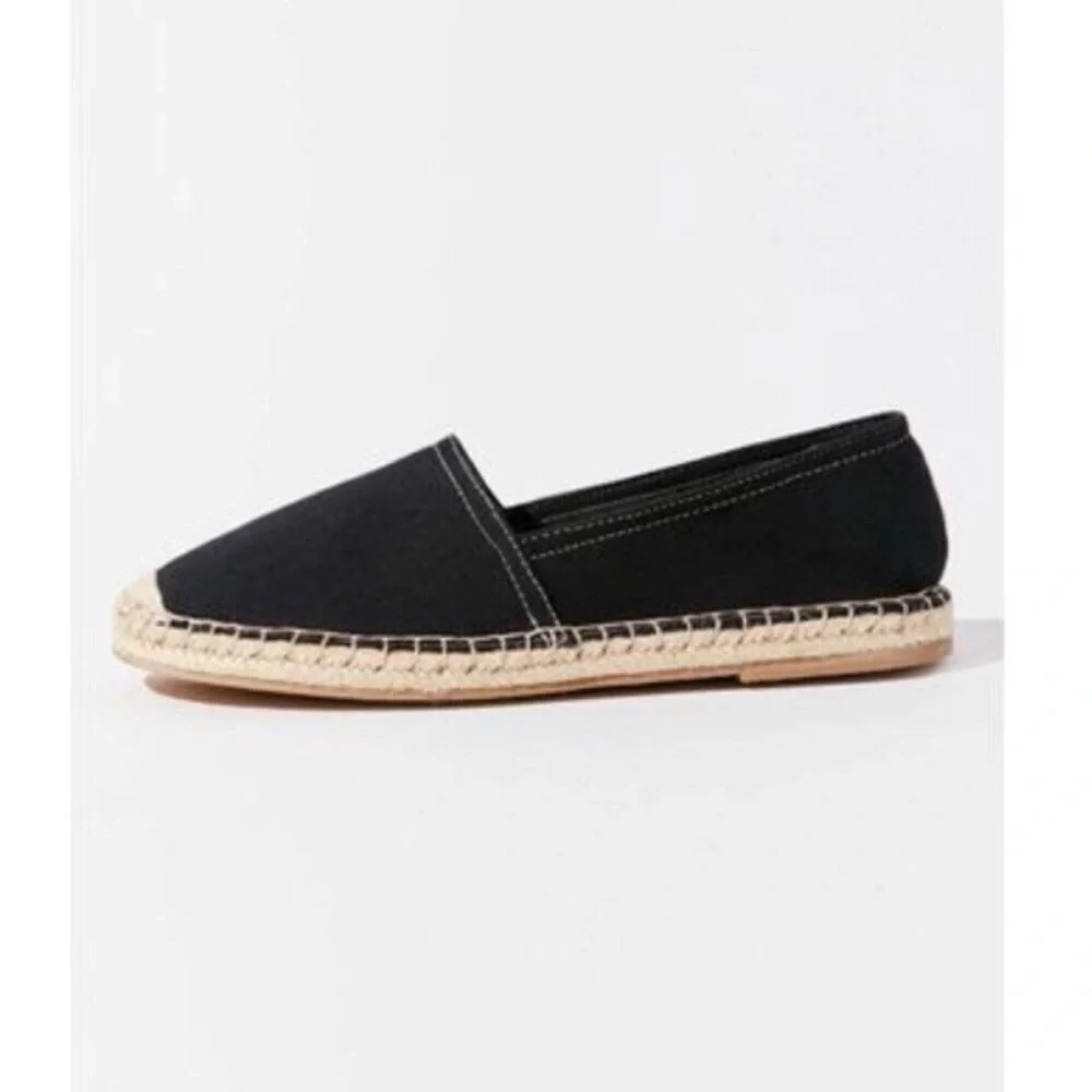Urban Outfitters Classic Stitch Espadrille Shoe Black